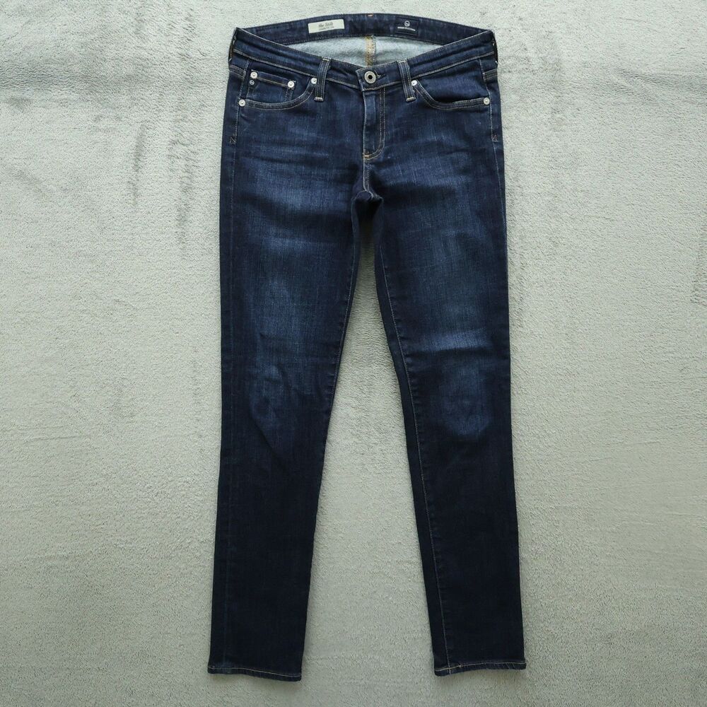 AG Jean Women's Size 27R Blue Low-Rise The Stilt Cigarette Leg Denim 30" Inseam